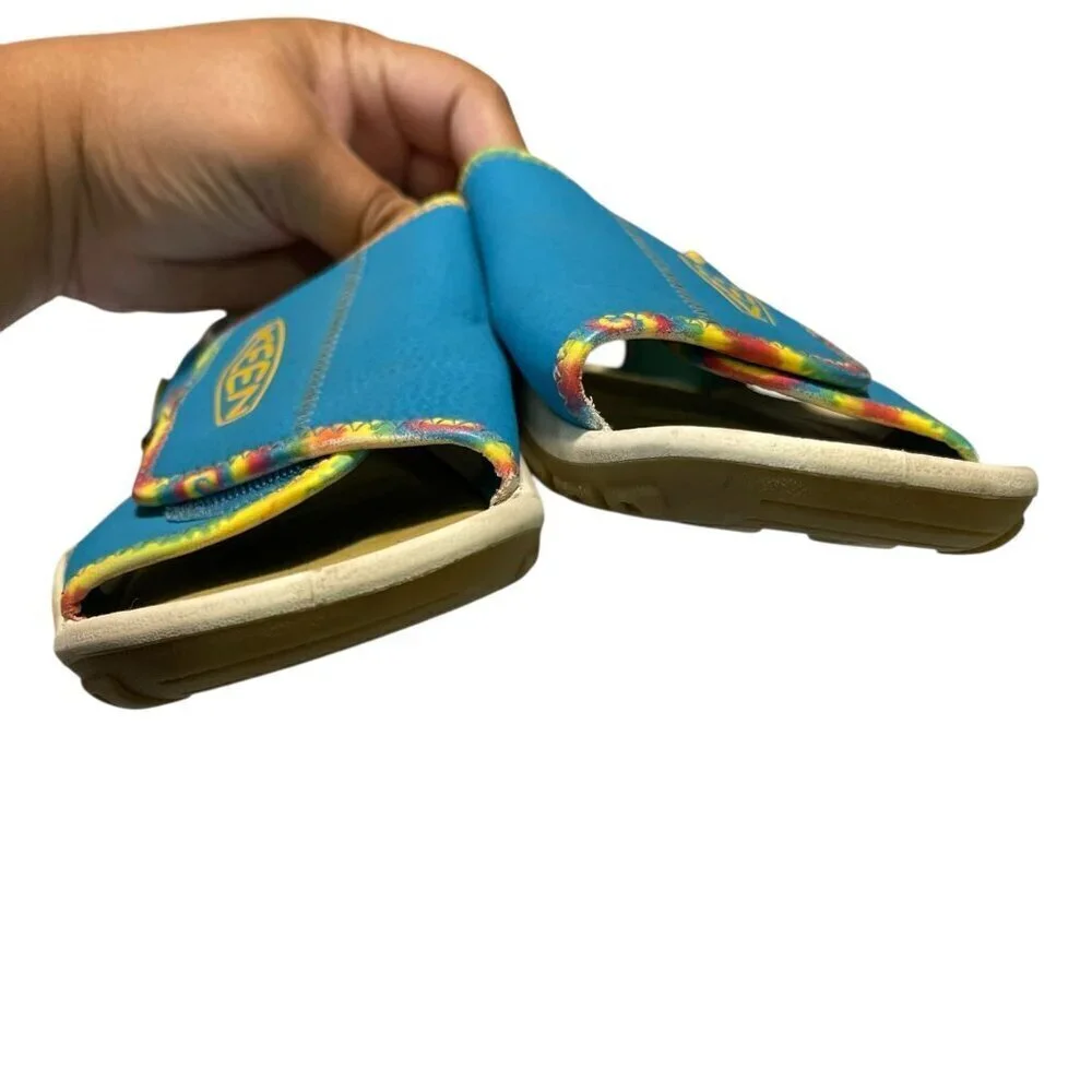 Keen Knotch River Kids Sandals Size 4 Blue Yellow Water Sport Shoes Washable